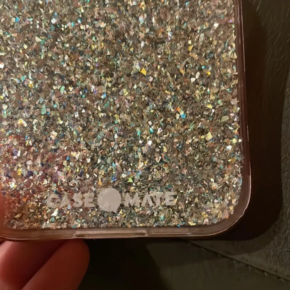 I phone Case Mate 12 silver glittery phone case - Picture 3 of 4